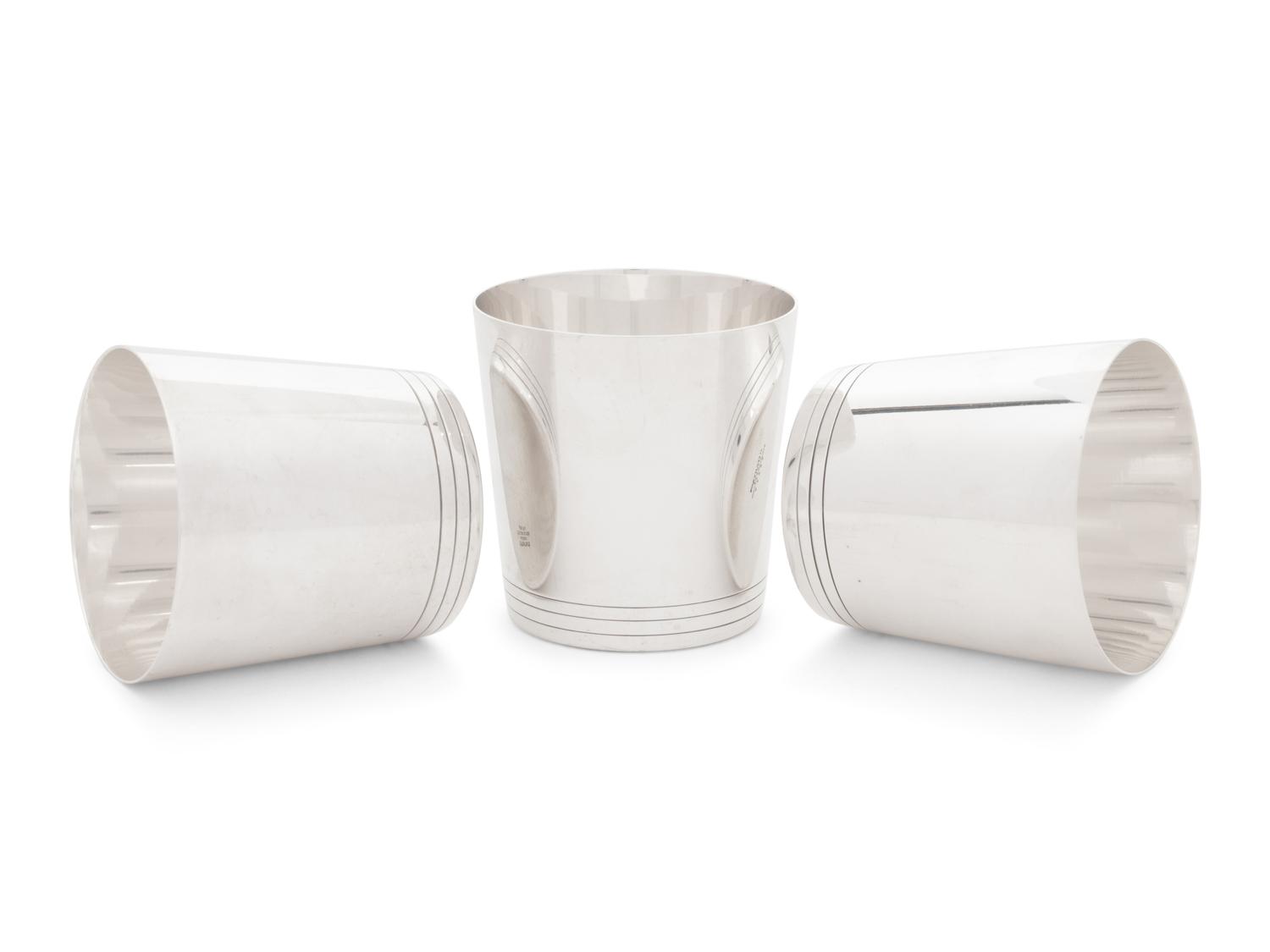 Three Tiffany and Co. Silver Tumblers