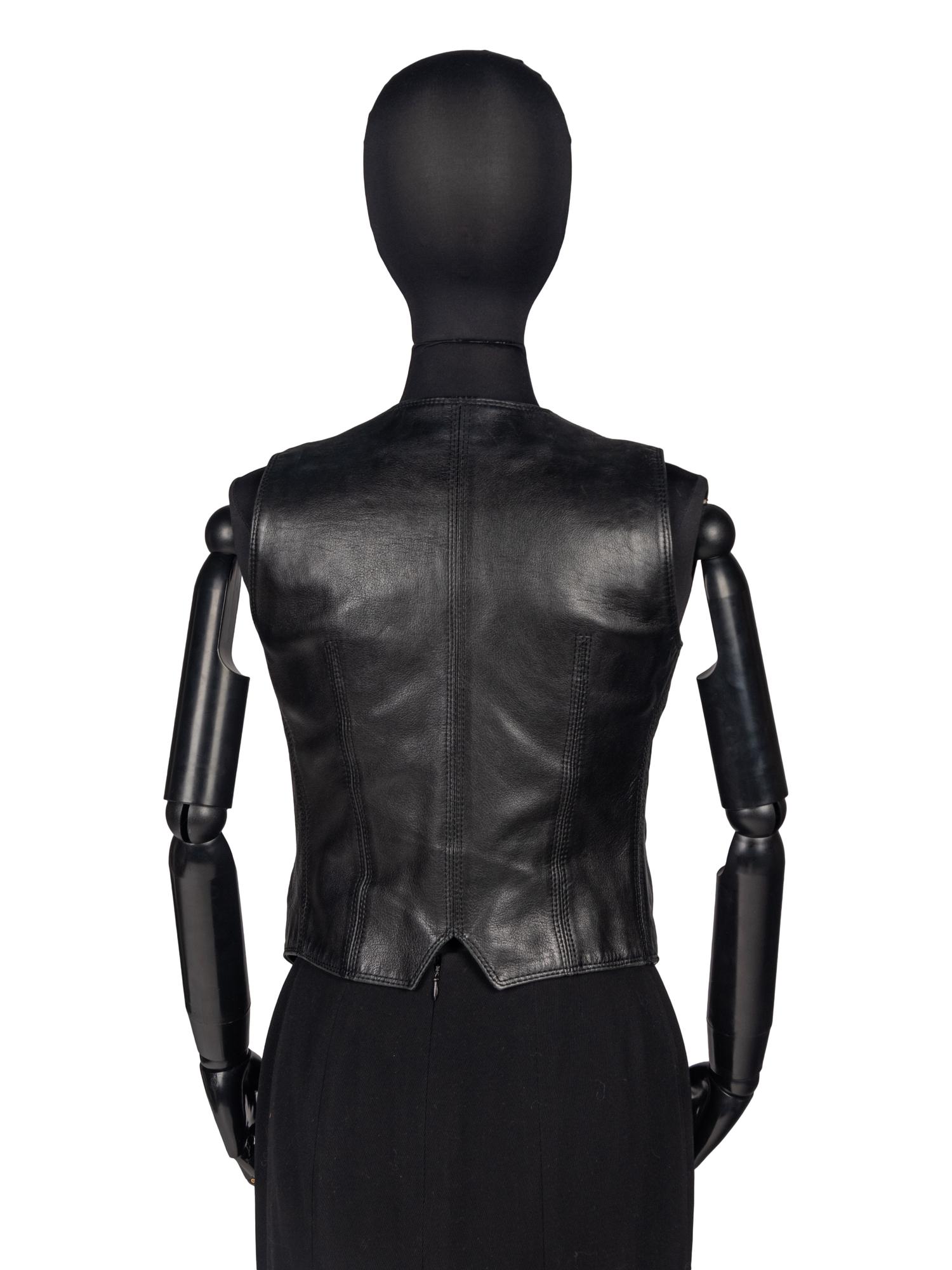 Celine Leather Vest, 1970s