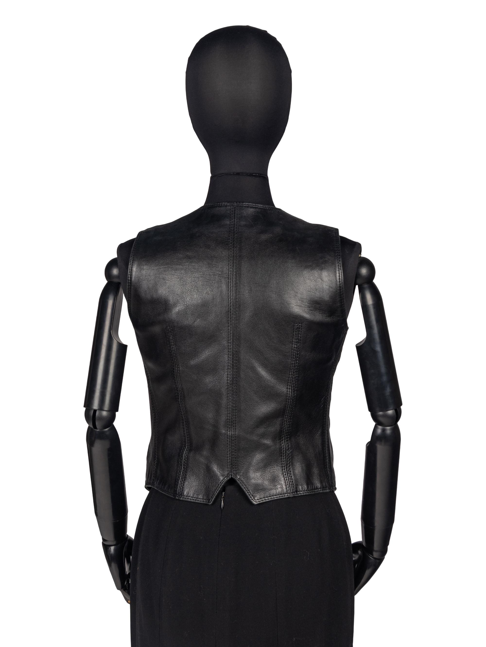 Celine Leather Vest, 1970s