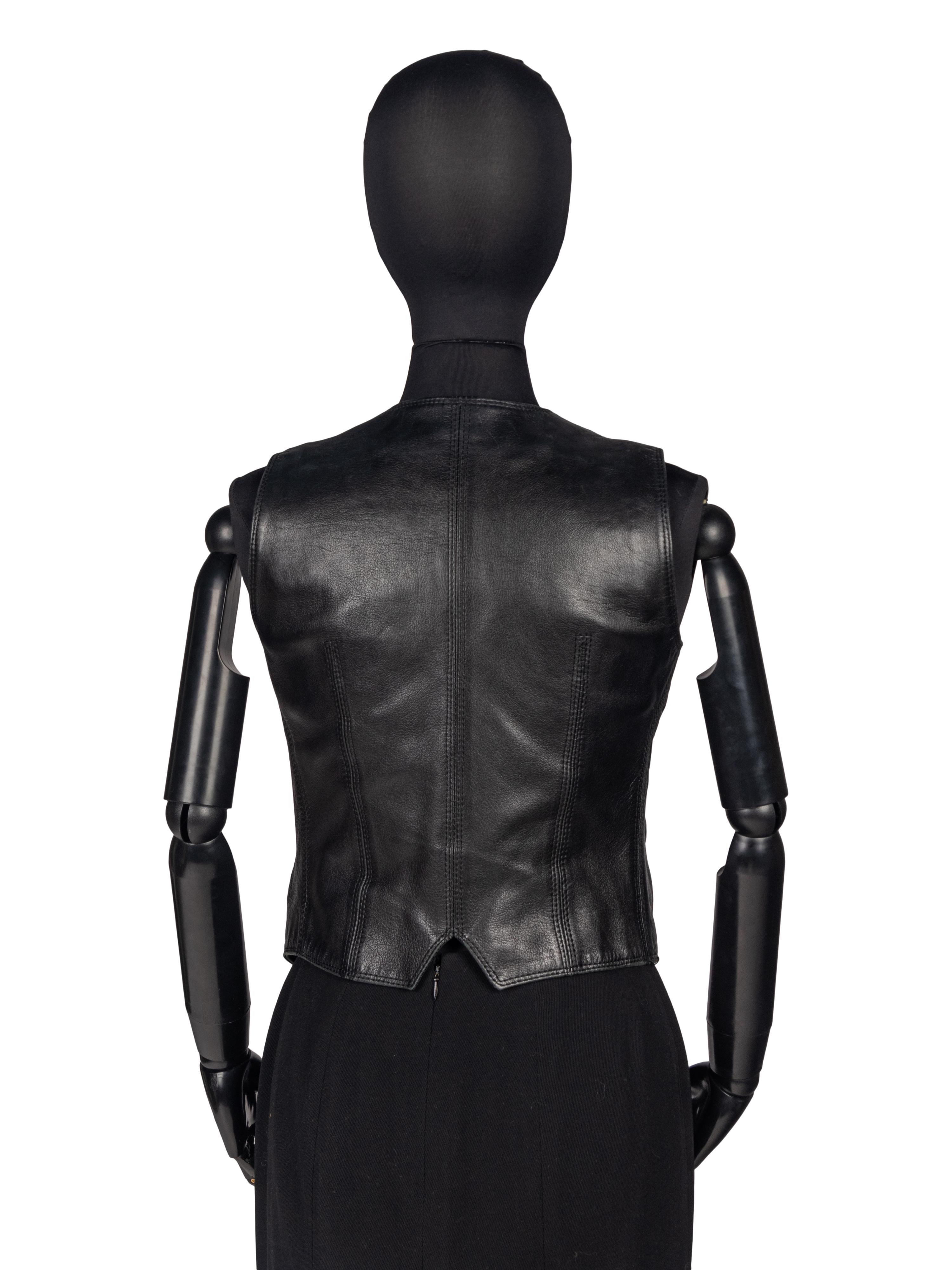 Celine Leather Vest, 1970s