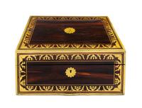 A Regency Brass Mounted Calamander Cased Toiletry Set Height 5 1/2 x width 12 3/4 x depth 9 1/4 inches. — FIRST HALF 19TH CENTURY