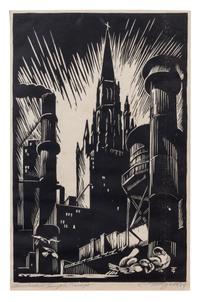 Charles Turzak, (American, 1899-1985), Methodist Temple, Chicago, 1931