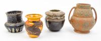 A Collection of Studio Ceramic Vessels Height of tallest 11 inches.