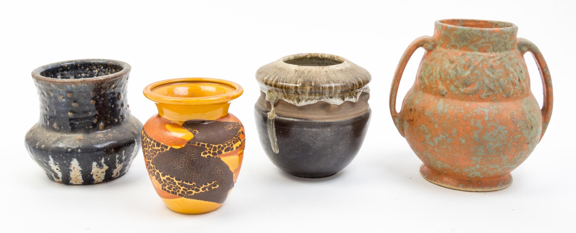 A Collection of Studio Ceramic Vessels Height of tallest 11 inches.