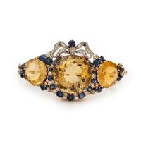 CITRINE, SAPPHIRE, DIAMOND, AND ROSE GOLD BANGLE BRACELET