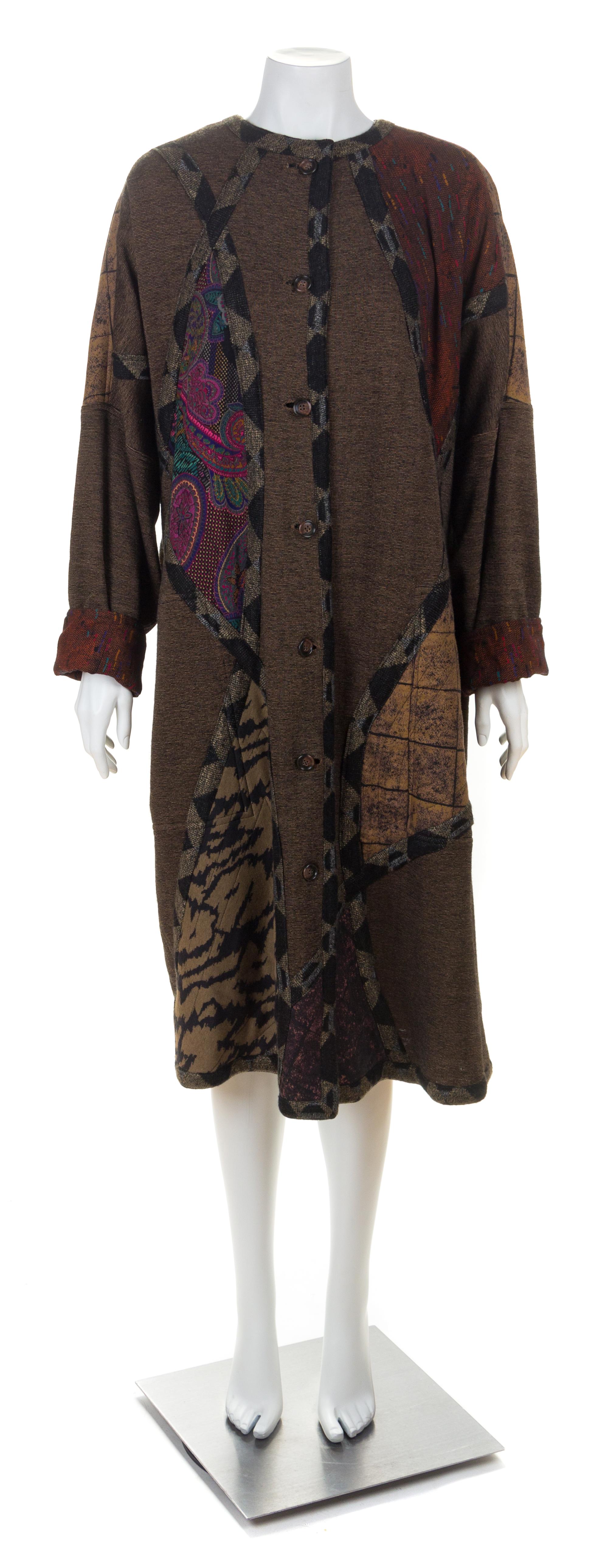 A Koos Brown Patchwork Coat, No size.