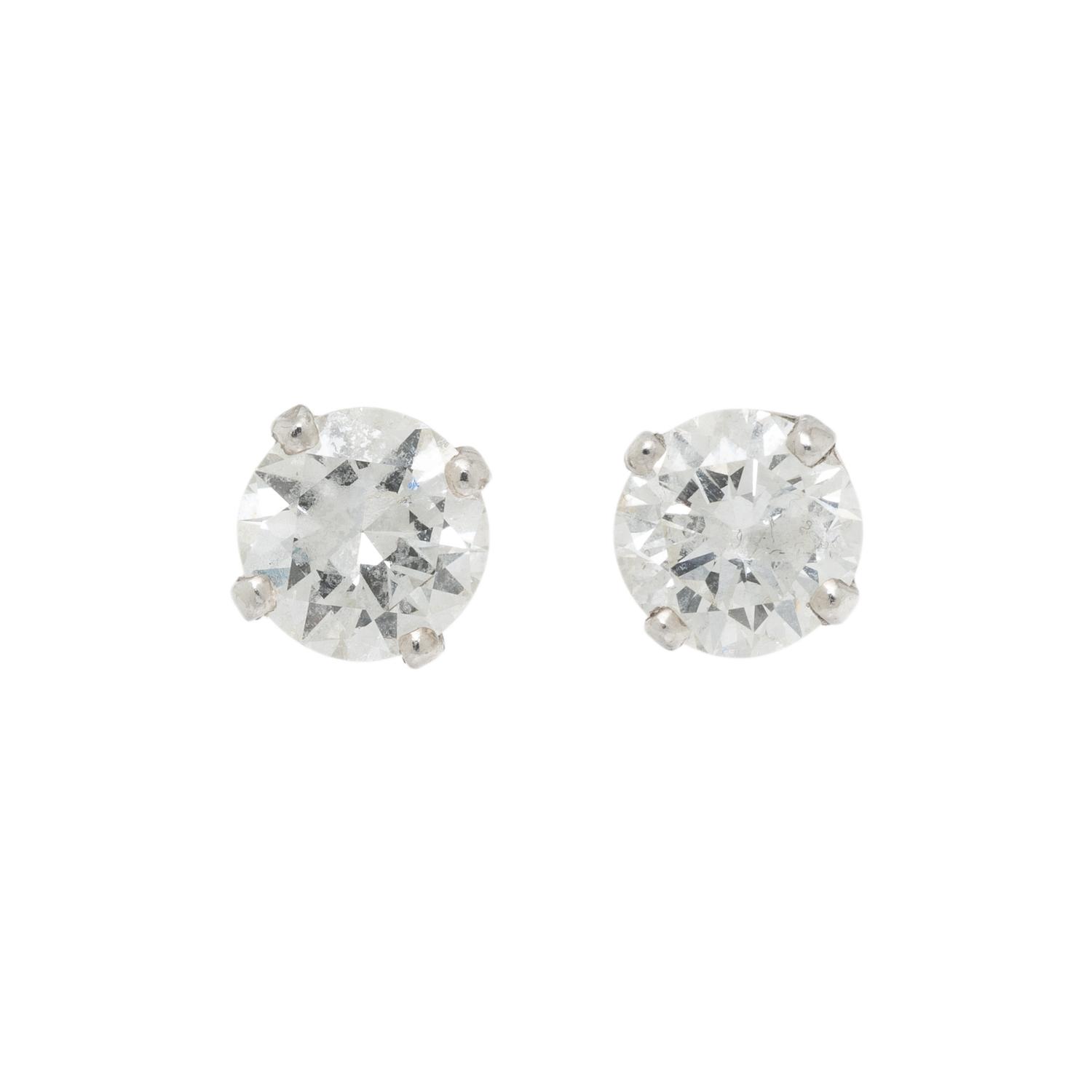 DIAMOND AND PLATINUM STUD EARRINGS WITH JACKETS