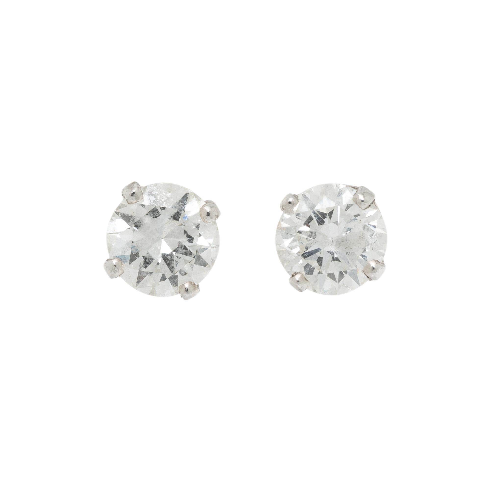 DIAMOND AND PLATINUM STUD EARRINGS WITH JACKETS