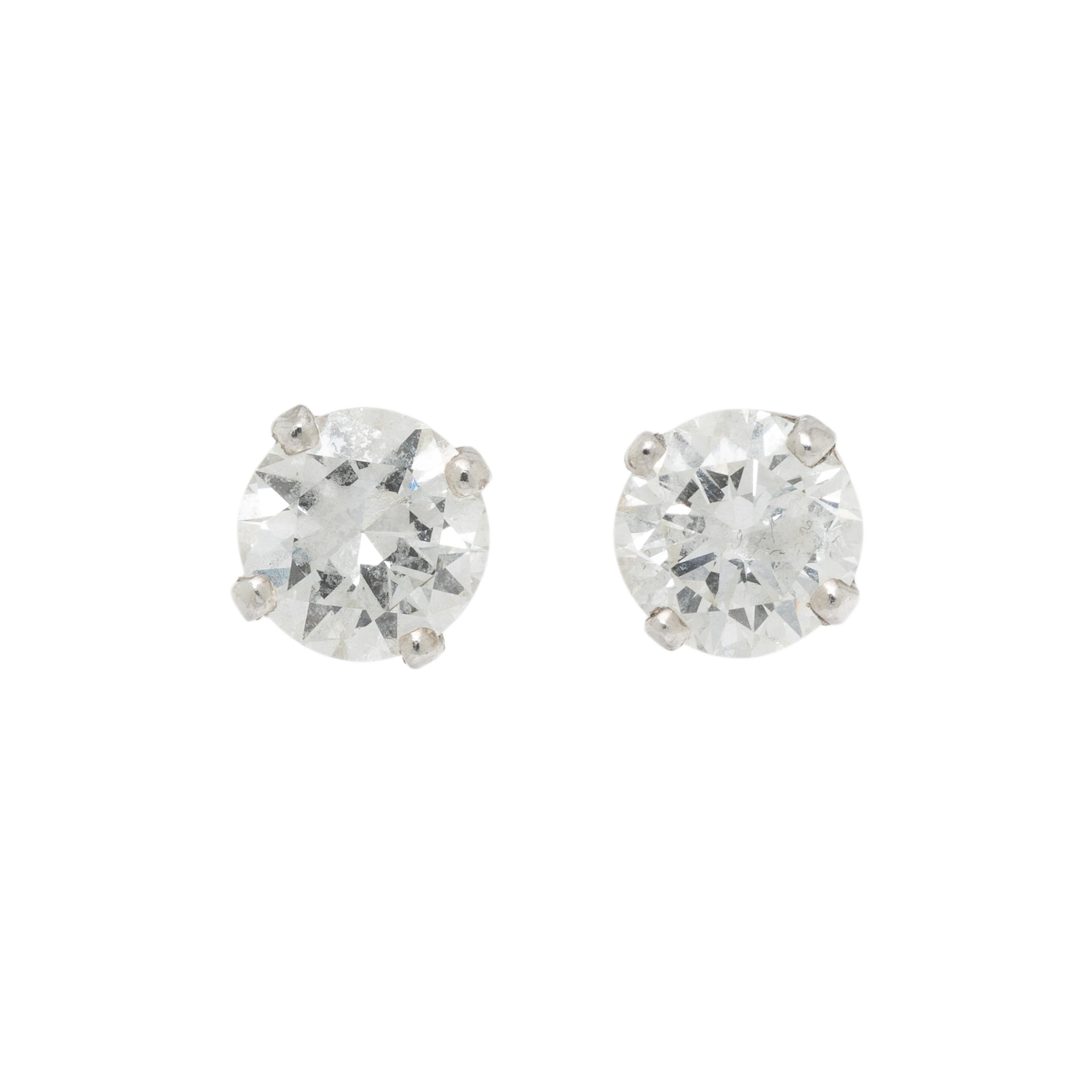 DIAMOND AND PLATINUM STUD EARRINGS WITH JACKETS