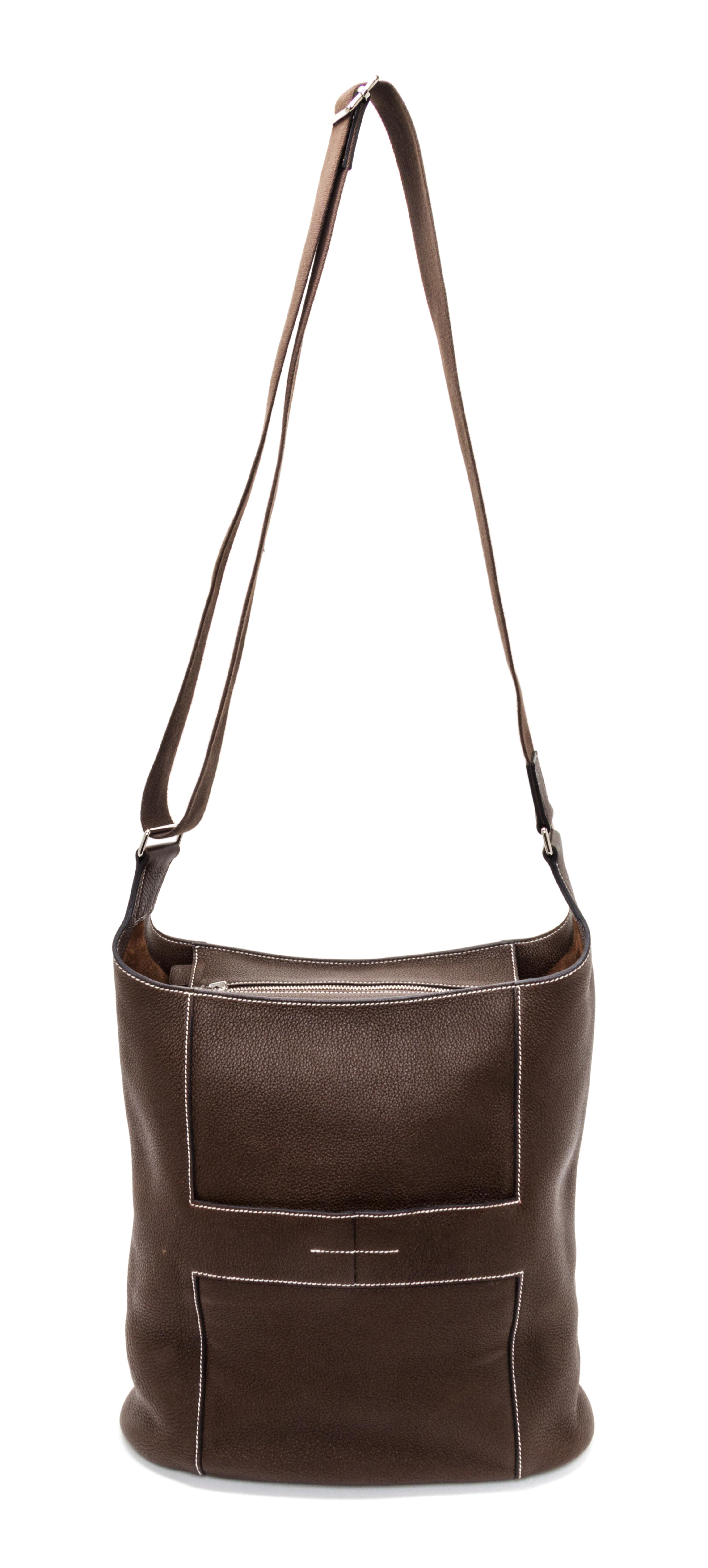 An Hermes Noisette Good News PM Handbag, 11" x 10" x 5".