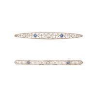 COLLECTION OF PLATINUM TOPPED YELLOW GOLD, SAPPHIRE, AND DIAMOND BAR PINS