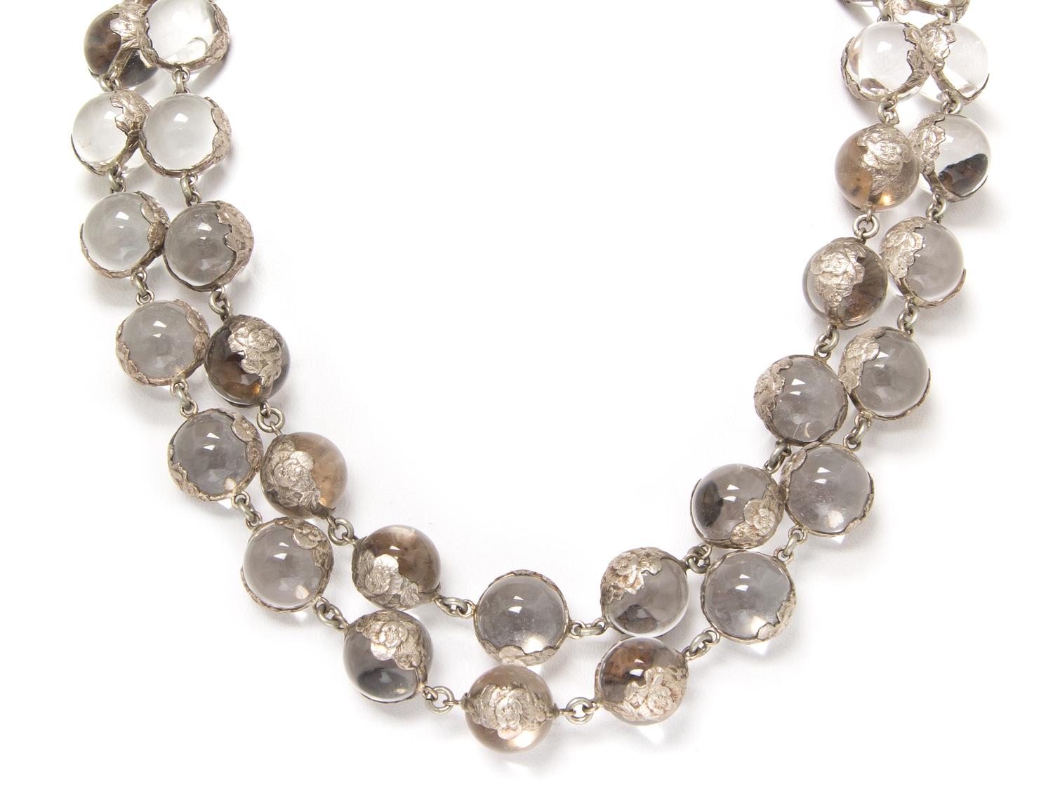 An Antique Sterling Silver and Rock Crystal "Pools of Light" Necklace,