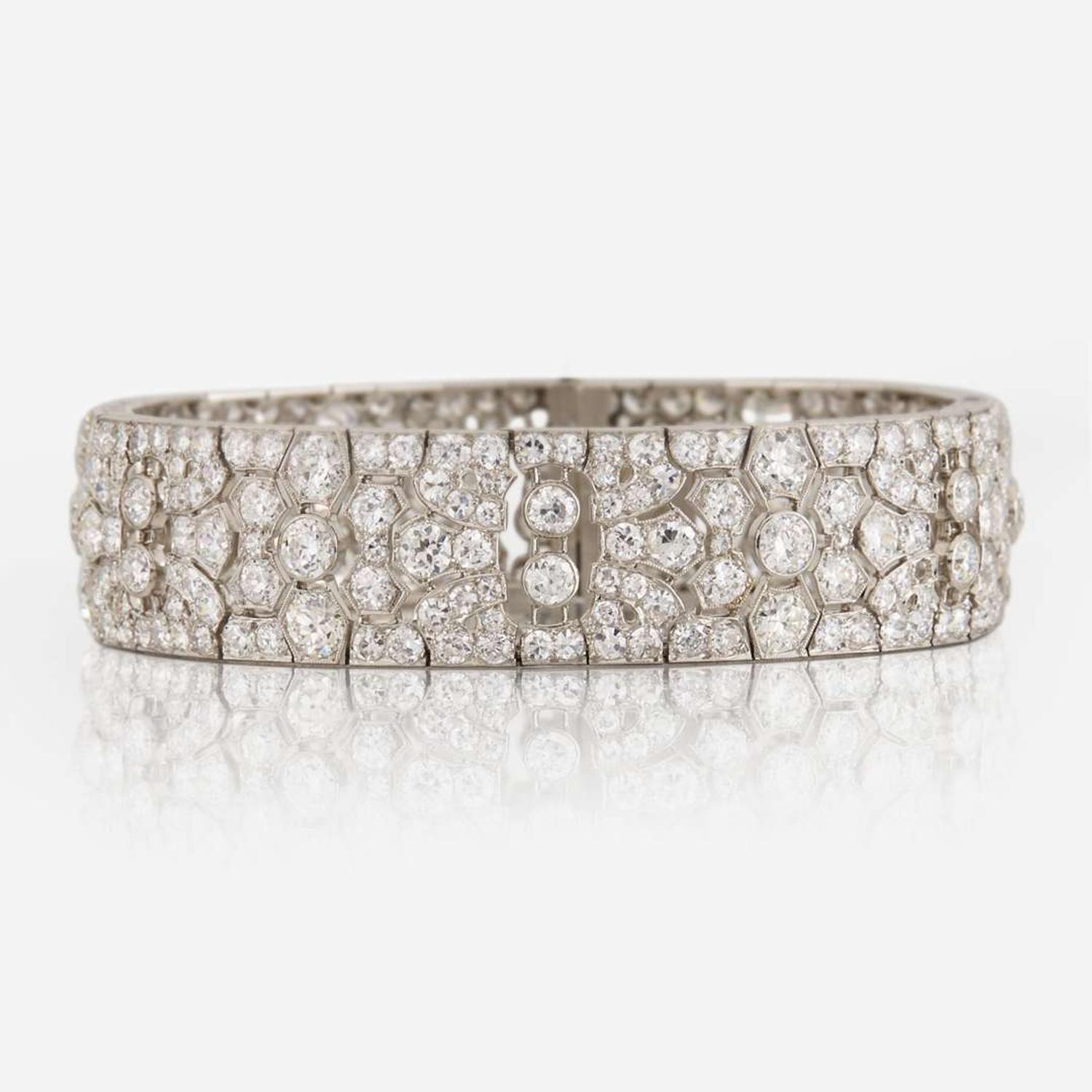 An Art Deco diamond and white gold bracelet, Rubel Frères