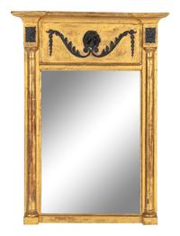 A Regency Part Ebonized Giltwood Mirror