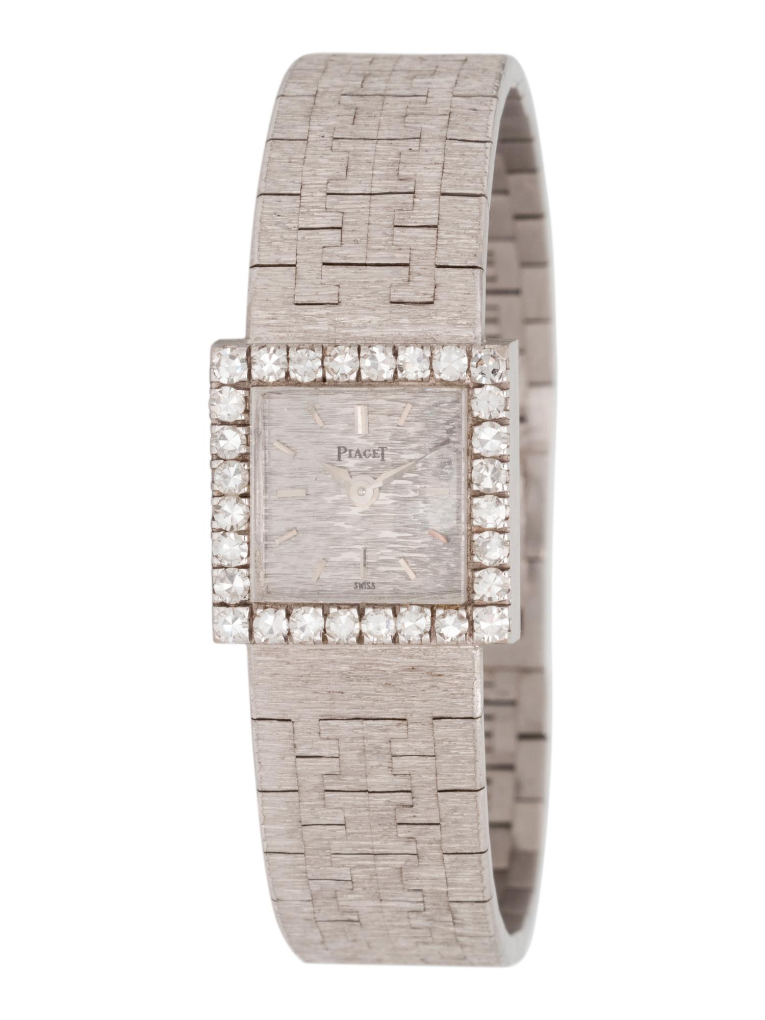 PIAGET, REF. 3811 18K WHITE GOLD AND DIAMOND WRISTWATCH