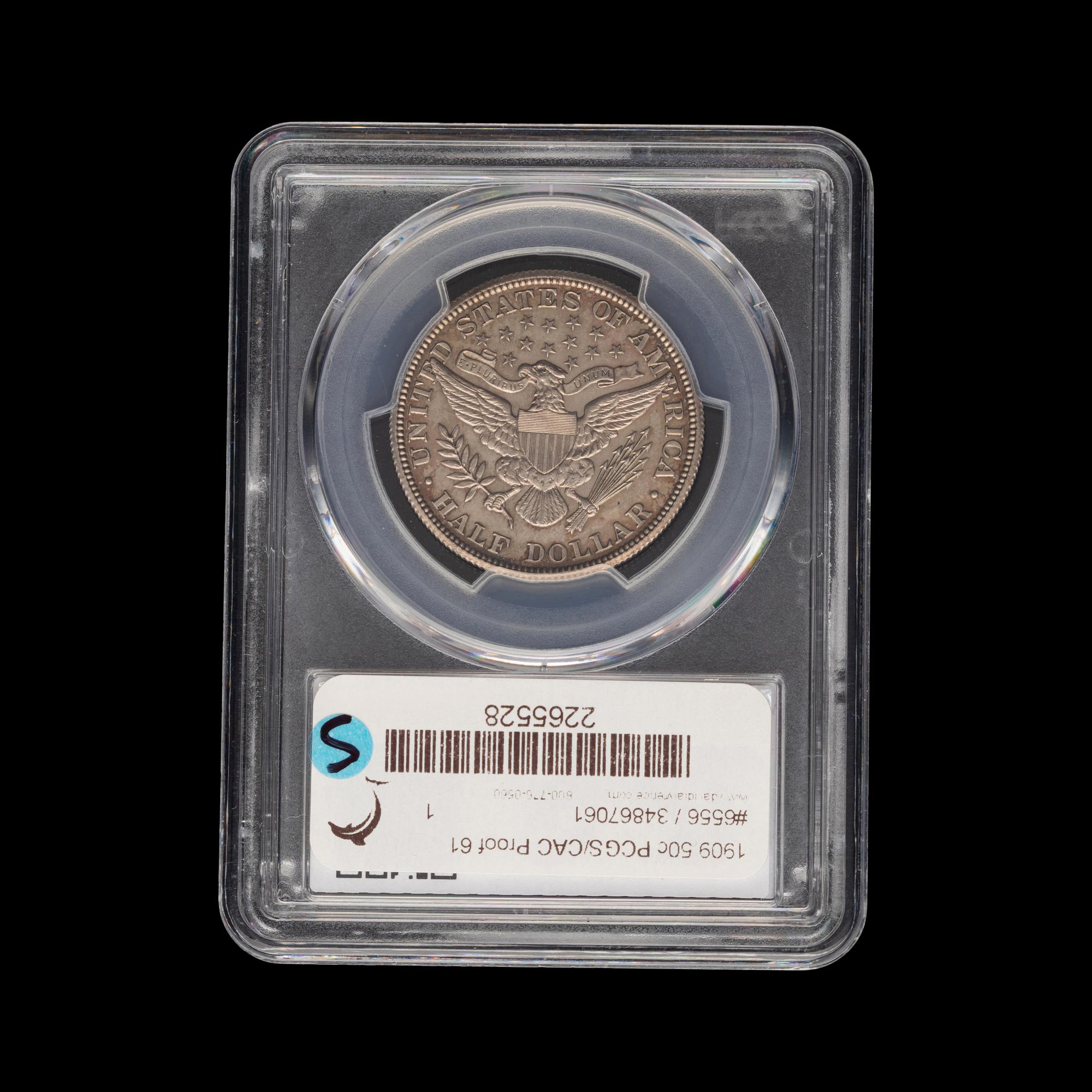 A 1909 Barber 50c Proof [PCGS PR61; CAC Green Sticker]