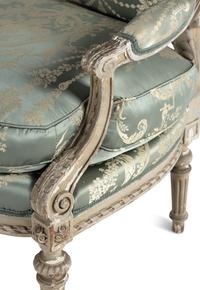 A Pair of Louis XVI Style Painted Fauteuils