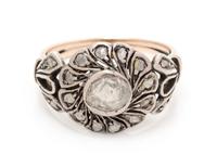 A Victorian Silver Topped Gold and Diamond Ring, 2.40 dwts.