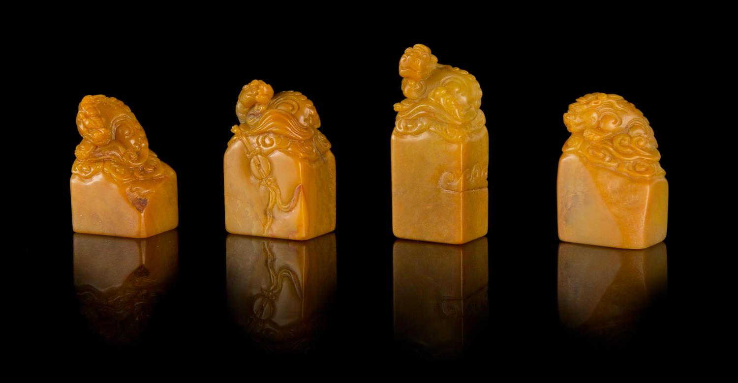 Four Carved Tianhuang Stone Seals