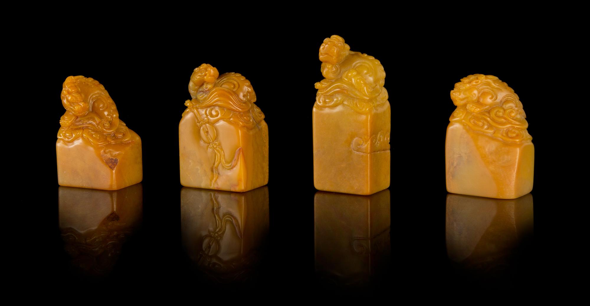 Four Carved Tianhuang Stone Seals