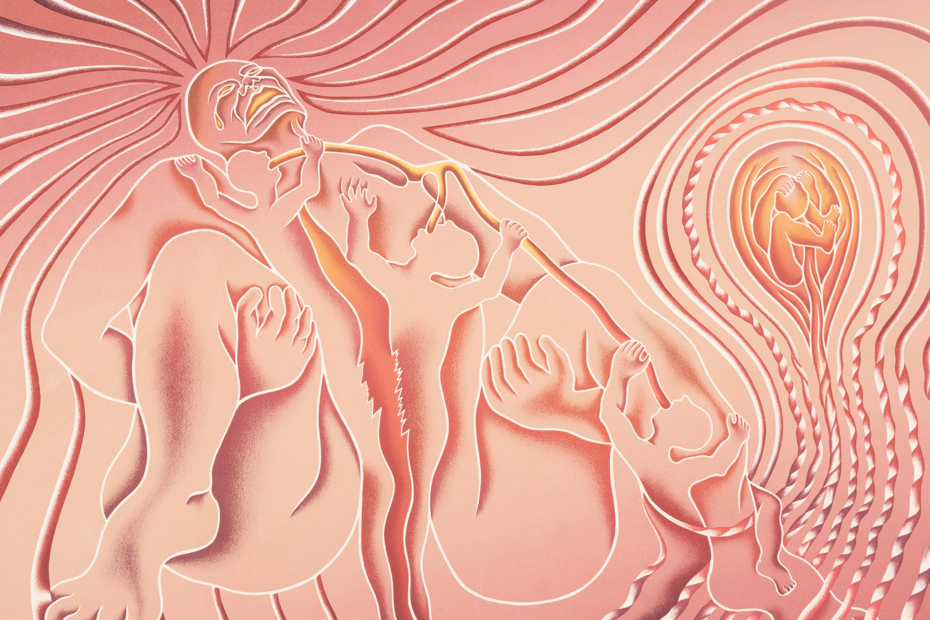The Creation , Birth Tear/Tear , Birth Trinity , Guided by the Goddess , and Earth Birth (a group of 5 works from The Birth Project ), 1985