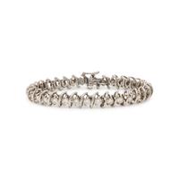 Diamond and White Gold Line Bracelet