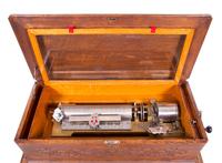 A Swiss Interchangeable Cylinder Music Box Height overall 40 1/2 x width 42 x depth 23 1/2 inches. — MERMOD FRERES