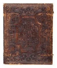 [EARLY PHOTOGRAPHY]. Half plate daguerreotype of a man holding a sextant.
