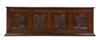 A Pair of Italian Walnut and Marquetry Cassoni Height 26 3/4 x width 76 1/2 x depth 22 1/2 inches. — INCORPORATING VARIOUS ELEMENTS