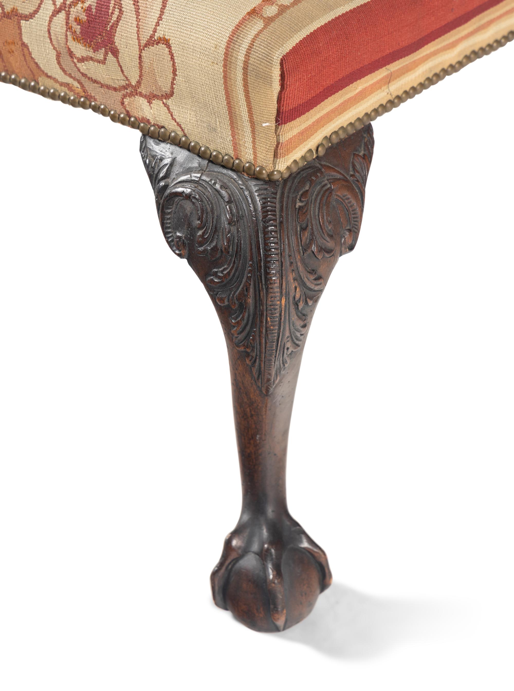 A George III Carved Mahogany Stool