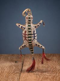Sioux Beaded Umbilical Cord Fetish, with Dragonflies