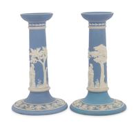 A Pair of Wedgwood Jasperware Candlesticks