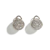 DIAMOND AND WHITE GOLD BUTTON EARRINGS