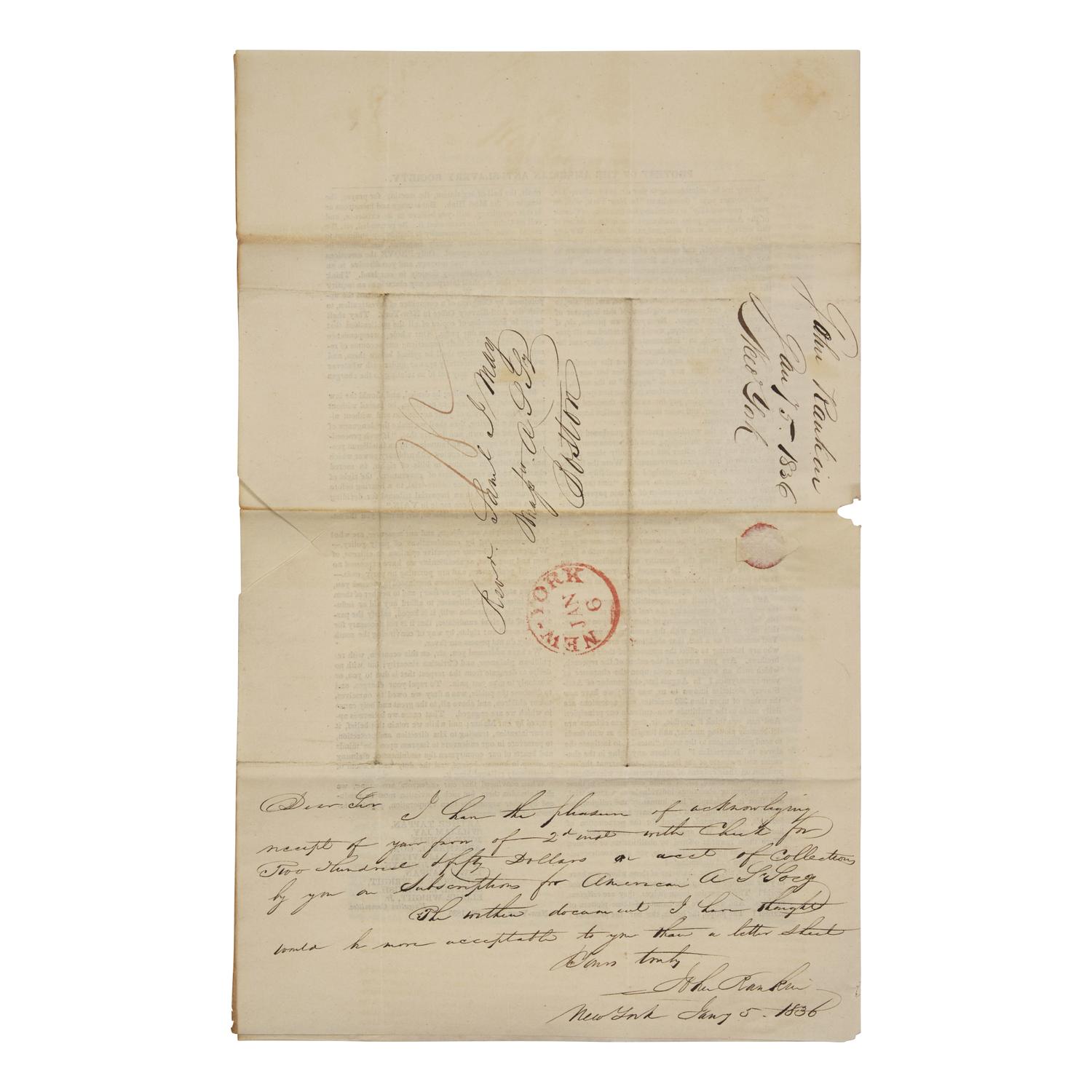 [African-Americana] [Jackson, Andrew] Protest of the American Anti-Slavery Society