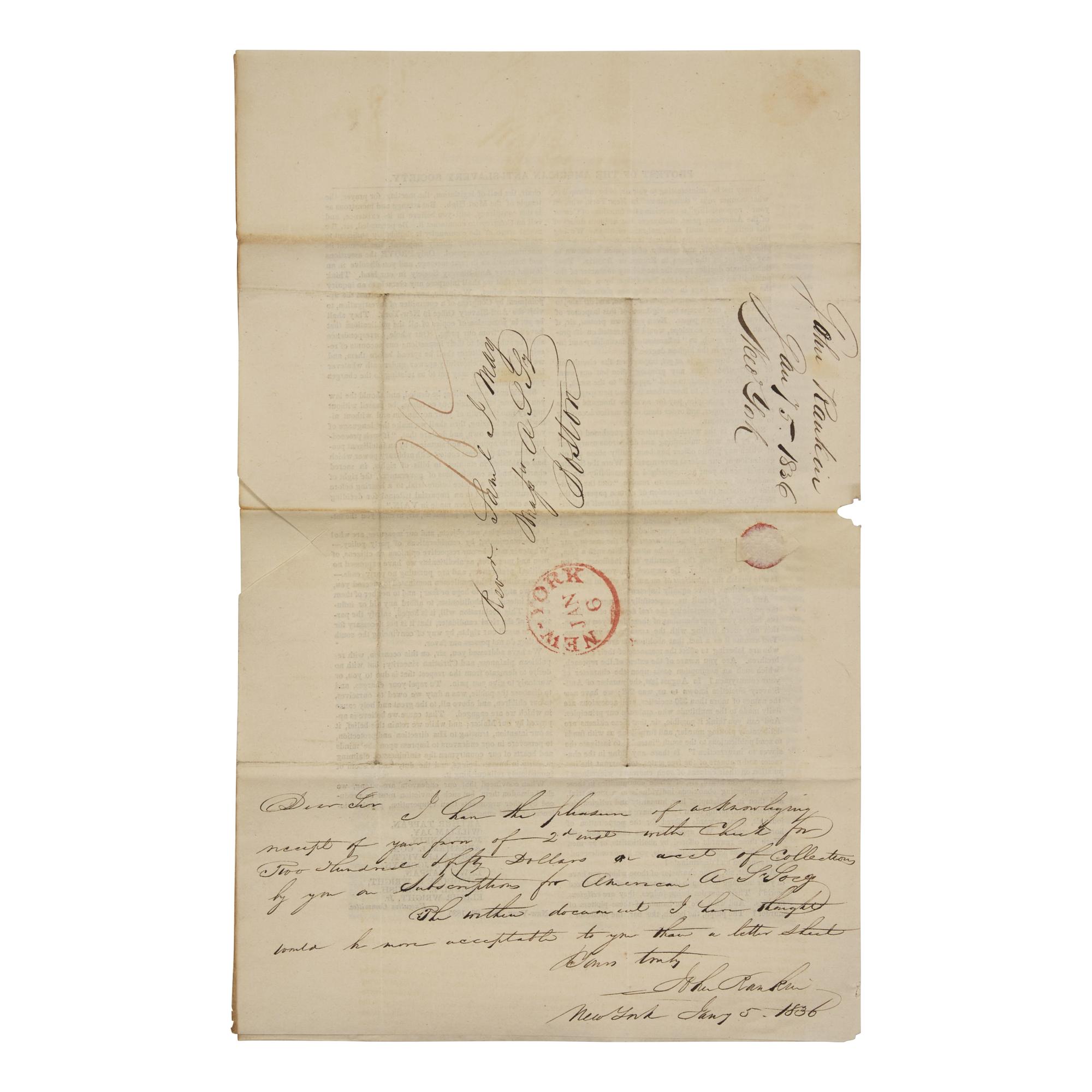 [African-Americana] [Jackson, Andrew] Protest of the American Anti-Slavery Society