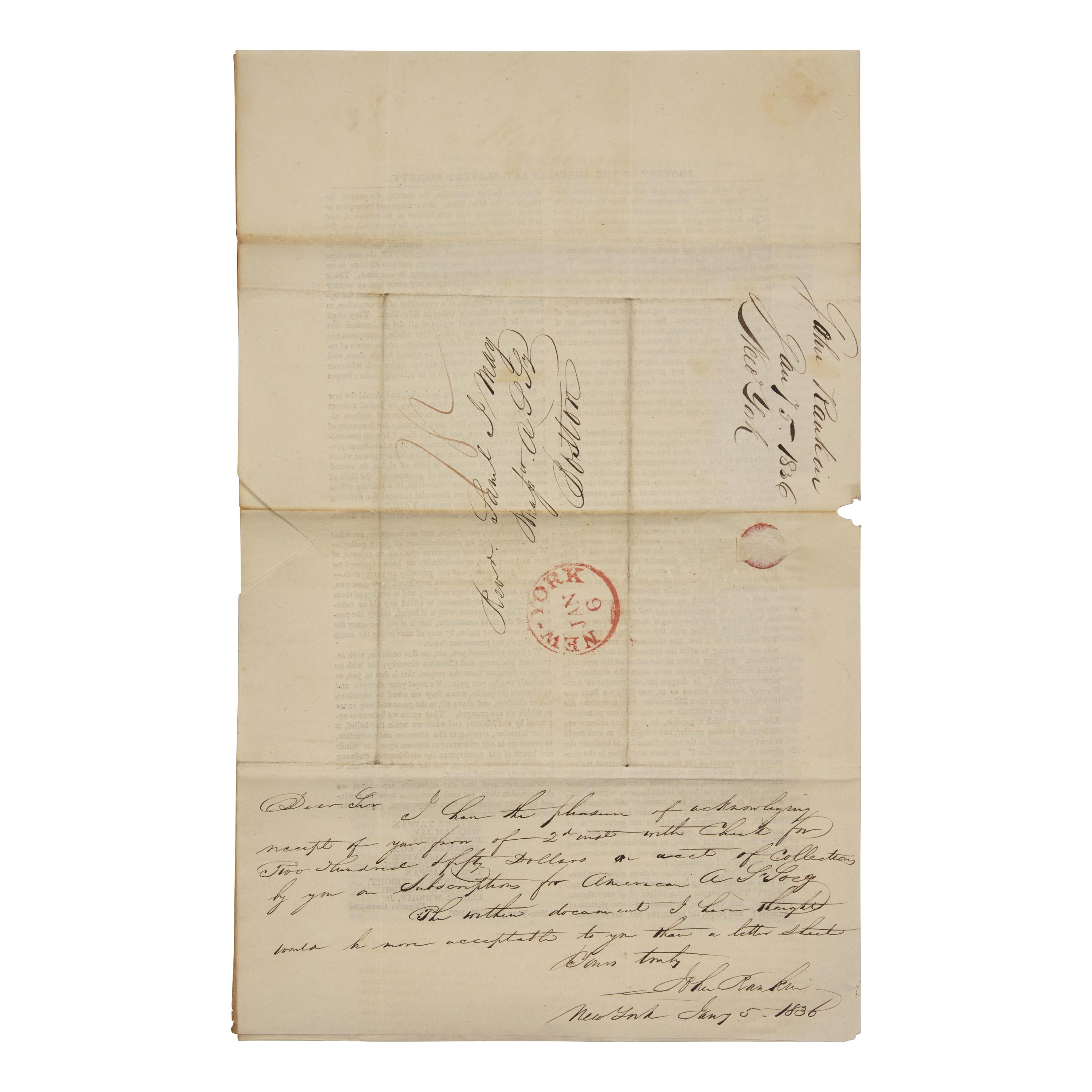 [African-Americana] [Jackson, Andrew] Protest of the American Anti-Slavery Society