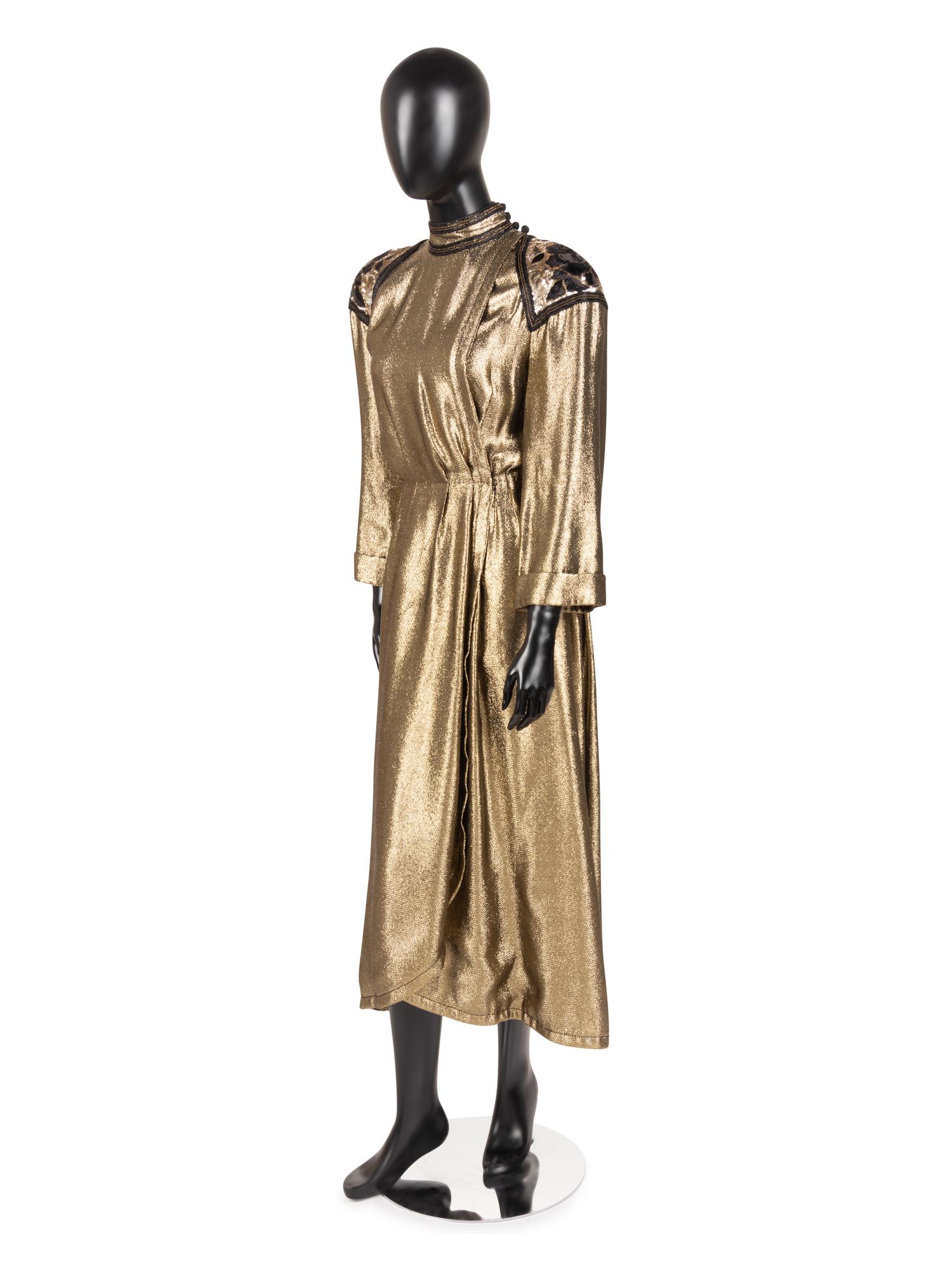 Christian Dior Haute Couture Lamé Wrap Dress, Fall/Winter 1981