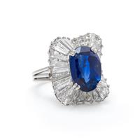 F.J. COOPER, SAPPHIRE AND DIAMOND RING