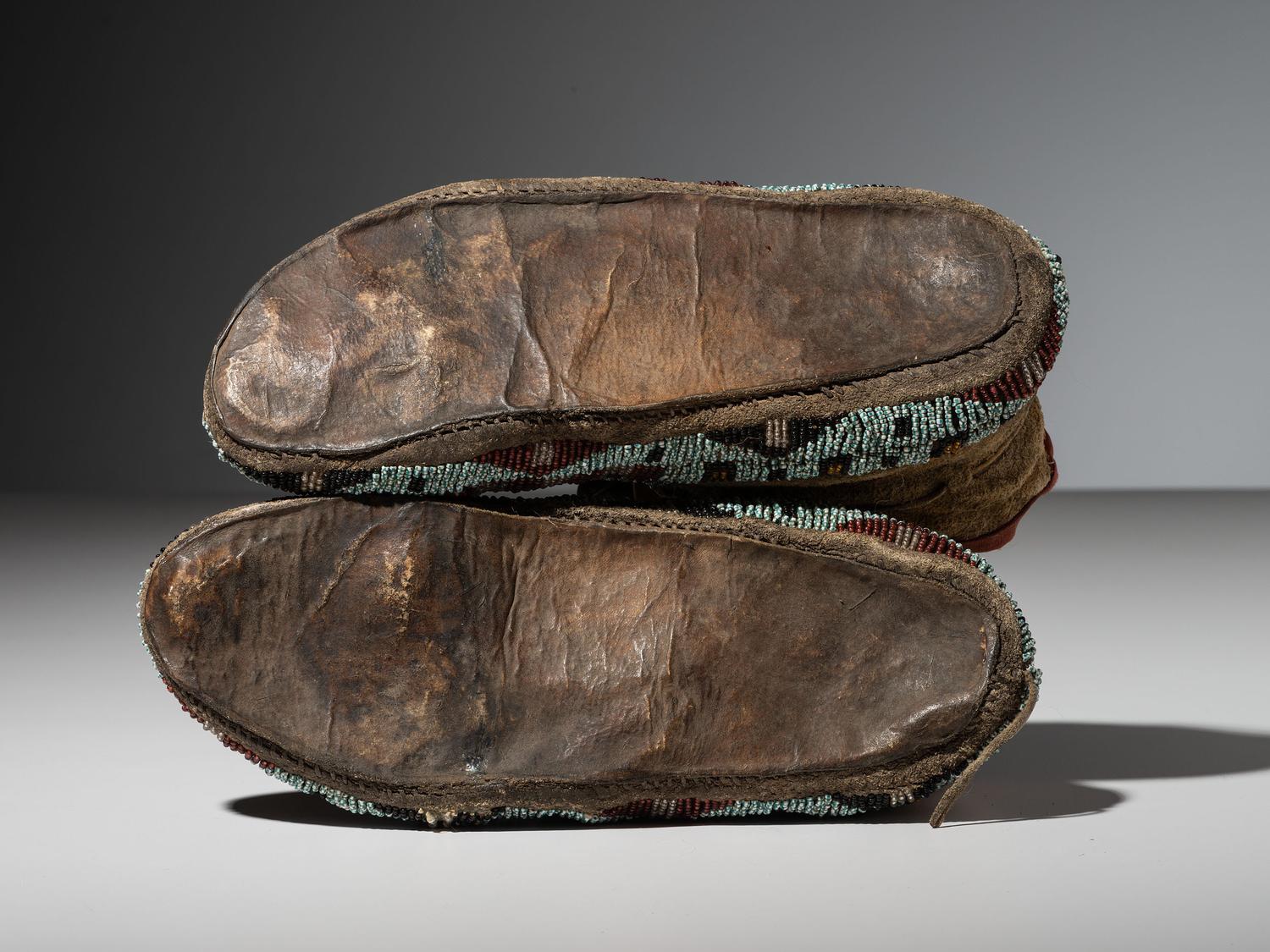 Sioux Beaded Hide Moccasins