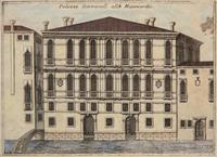 A Set of Nine Italian Hand-Colored Engravings Depicting Venetian Palaces