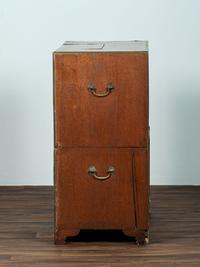 An Anglo-Colonial Brass Mounted Teak Campaign Writing Desk