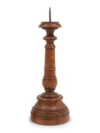 A Pair of French Olivewood "Pique Cierge" Candlesticks