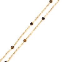 Tiger's Eye and Yellow Gold Necklace