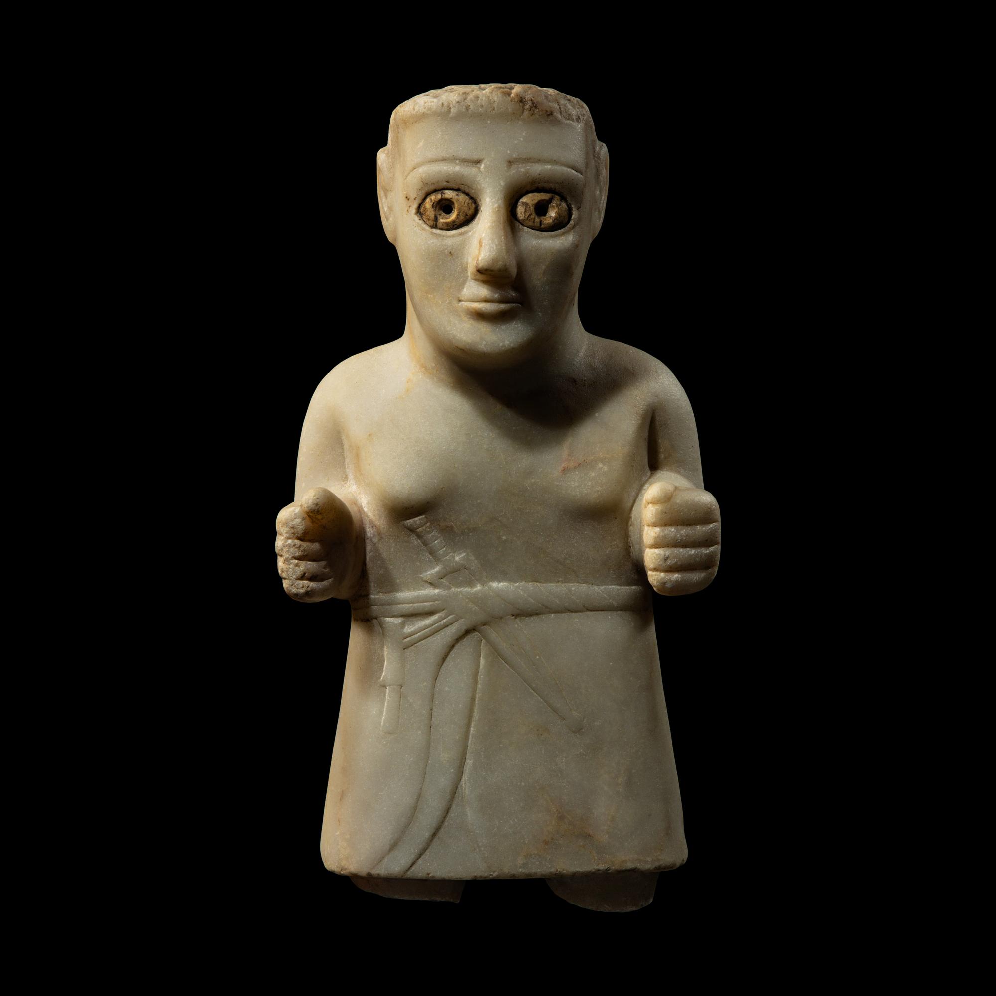 A South Arabian Alabaster Standing Warrior