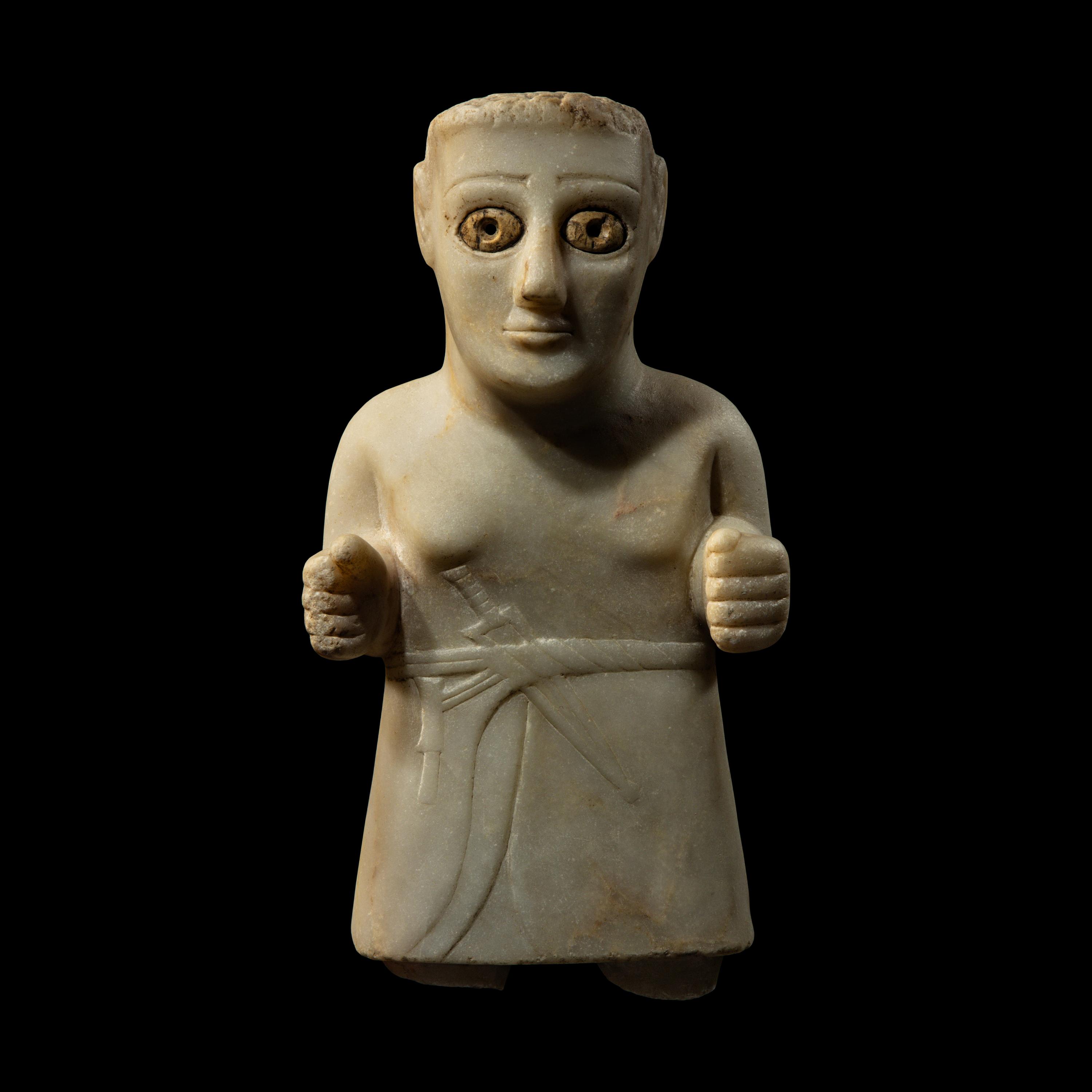 A South Arabian Alabaster Standing Warrior