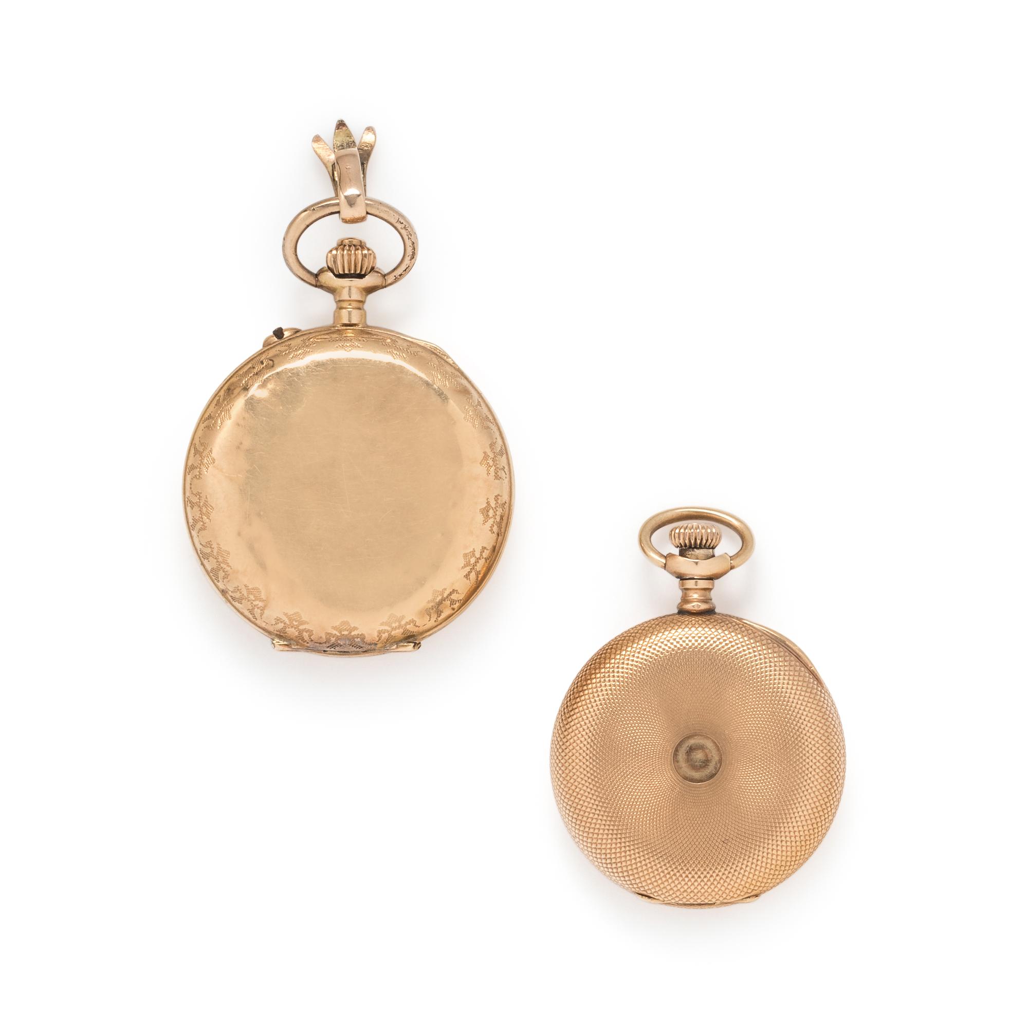COLLECTION OF 14K YELLOW GOLD HUNTER CASE POCKET WATCHES