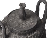 A Pair of Wedgwood Etruria Black Basalt Covered Urns