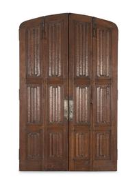 An English Oak Linenfold-Carved Paneled Room