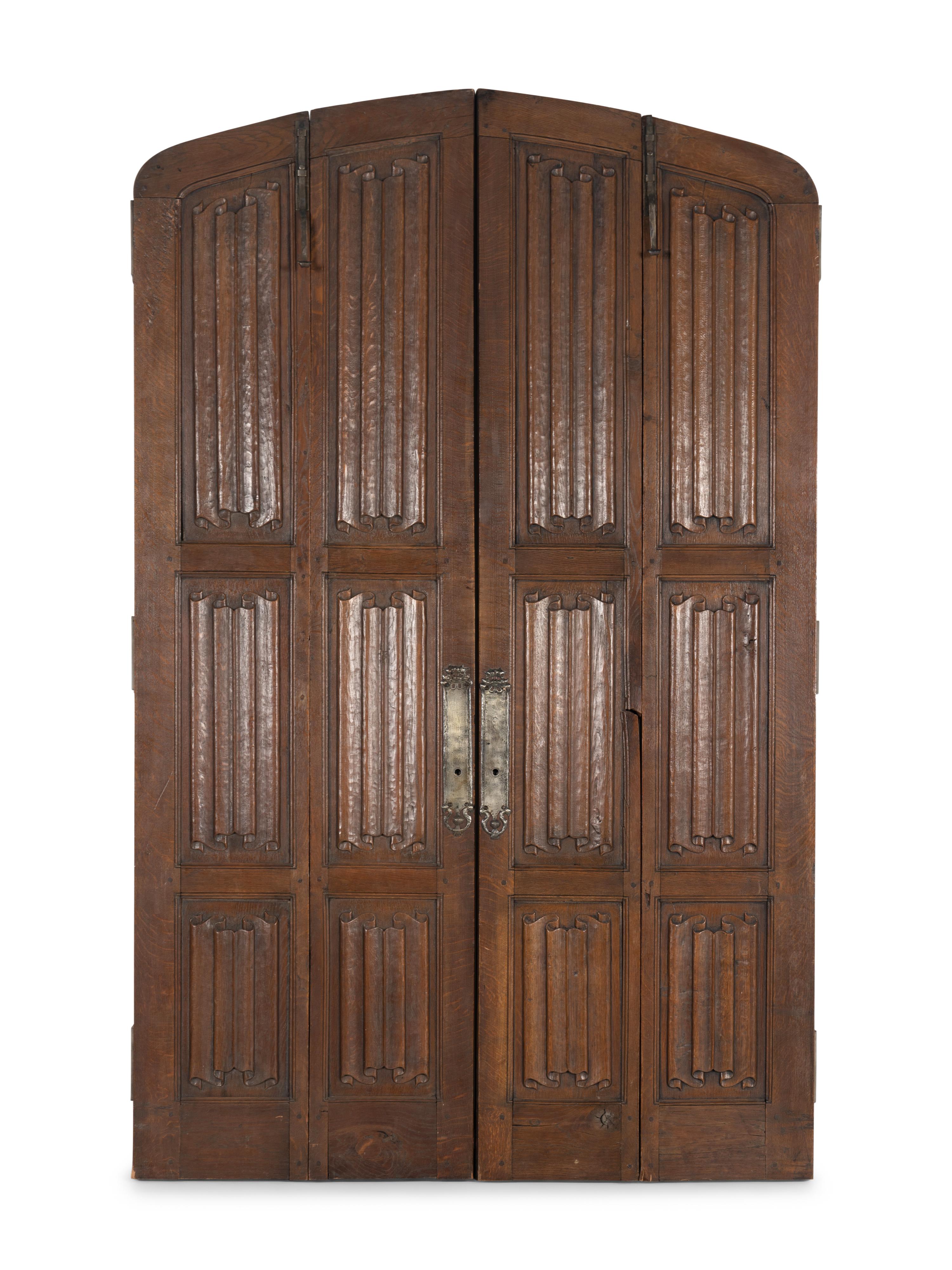 An English Oak Linenfold-Carved Paneled Room