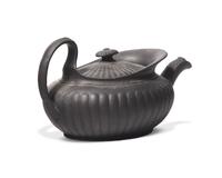 A Wedgwood Black Basalt Lobed Teapot